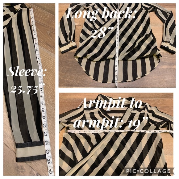 Striped twist Blouse with collar size S - Picture 7 of 8